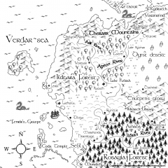Craethiel Kingdom map (Black and White map)
