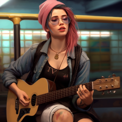 Rebel James busking in the subway.png
