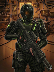 Loneheart with helmet on